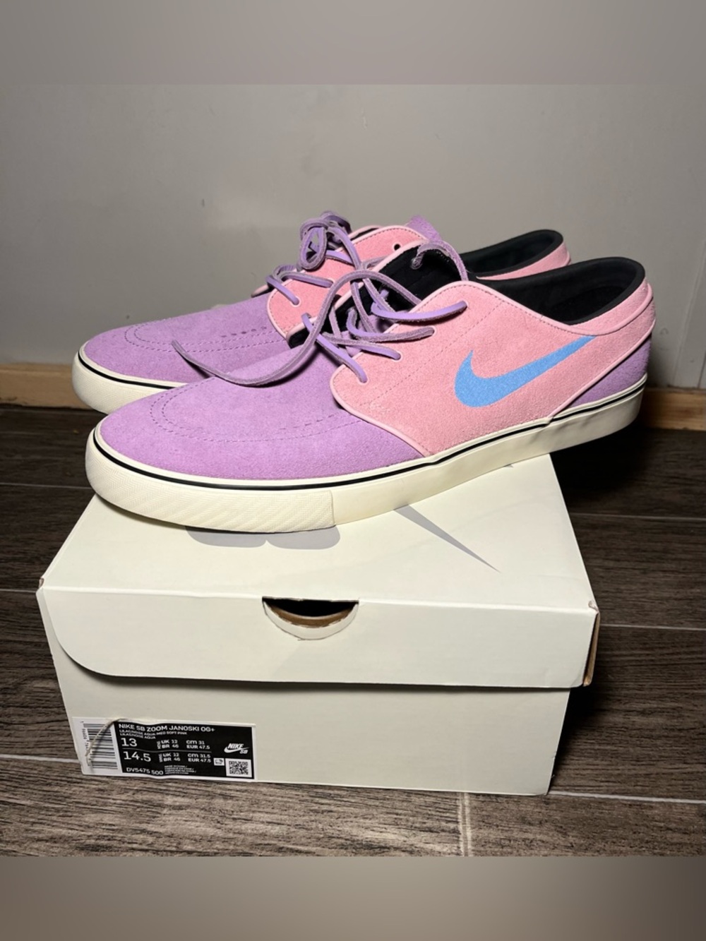 Nike Zoom Stefan Janoski+ SB Lilac Medium Soft Pink Size 13 DV5475-500